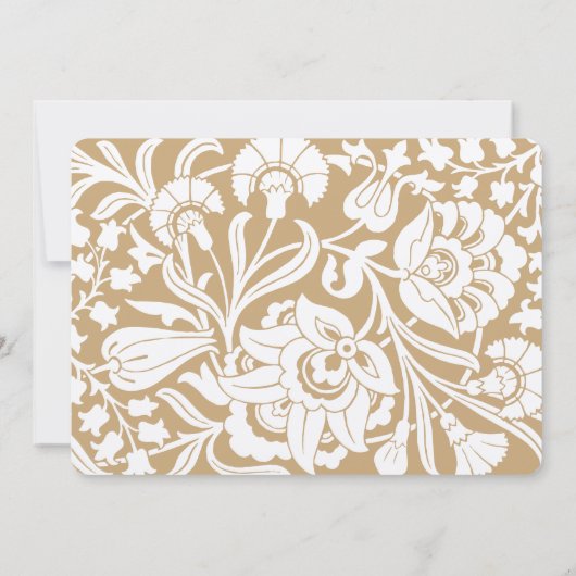 Elegante gouden en ivoren bloem Save the Date Kaart (Achterkant)