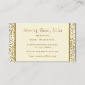 Elegante gouden en ivoren paisley kapsalon visitekaartje (Achterkant)