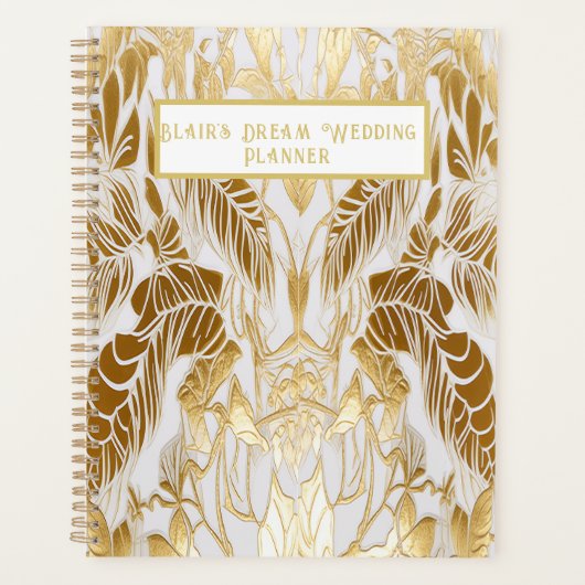 Elegante gouden en ivoren trouwplanner planner (Voorkant)