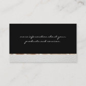 Elegante Gouden en Leren Afwerking Visitekaartje (Achterkant)