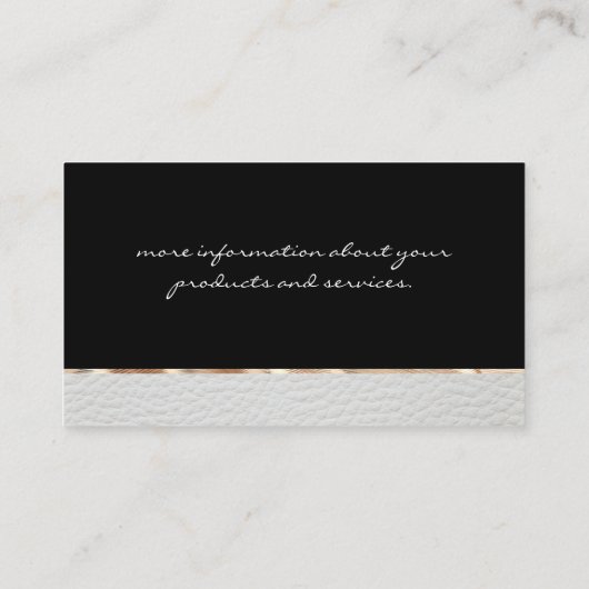 Elegante Gouden en Leren Afwerking Visitekaartje (Achterkant)