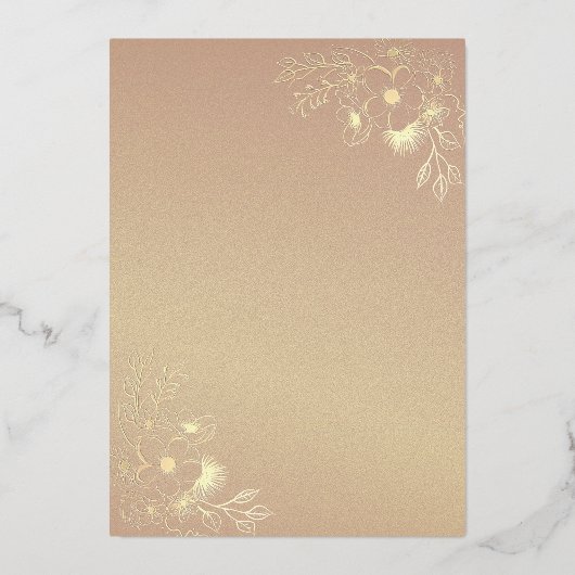 Elegante gouden en marineblauwe trouwuitnodiging m folie uitnodiging (Achterkant)