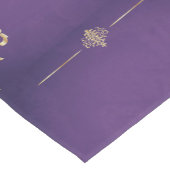 Elegante Gouden en Paarse Tafelloper (Hoek)