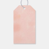 Elegante gouden en perzik bloemige bruiloft gunst  cadeaulabel (Achterkant)