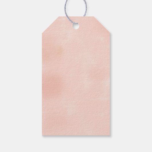 Elegante gouden en perzik bloemige bruiloft gunst  cadeaulabel (Achterkant)