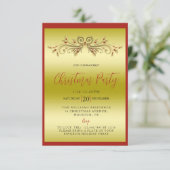 Elegante gouden en rode decoratieve kerstfeest kaart (Staand voorkant)