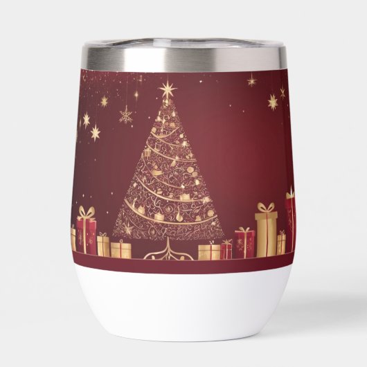 Elegante gouden en rode kerst (Achterkant)