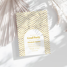 Elegante gouden en witte afstudeerpartijfoto