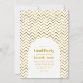 Elegante gouden en witte afstudeerpartijfoto kaart (Voorkant)