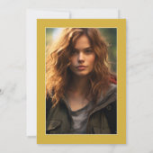 Elegante gouden en witte afstudeerpartijfoto kaart (Achterkant)