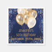 Elegante gouden en witte ballonnen op sprankelend servet (Voorkant)