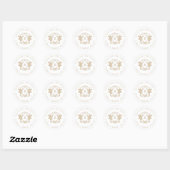 Elegante gouden en witte crestmonogram ronde sticker (Vel)
