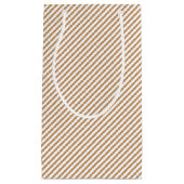 Elegante gouden en witte dunne strepen klein cadeauzakje (Voorkant)