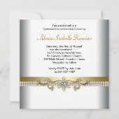 Elegante gouden en witte foto Quinceanera Kaart (Achterkant)