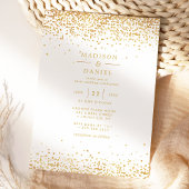 Elegante gouden en witte glitter bruiloft kaart