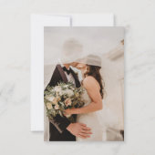 Elegante Gouden en Witte Huwelijk Dank u Kaart (Achterkant)