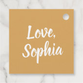 Elegante gouden en witte kersenbloesem Favoriet Ta Bedankjes Labels (Achterkant)