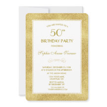 Elegante gouden en witte rand 50ste verfeestdag