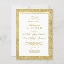 Elegante gouden en witte rand PROEFHuwelijksdiner