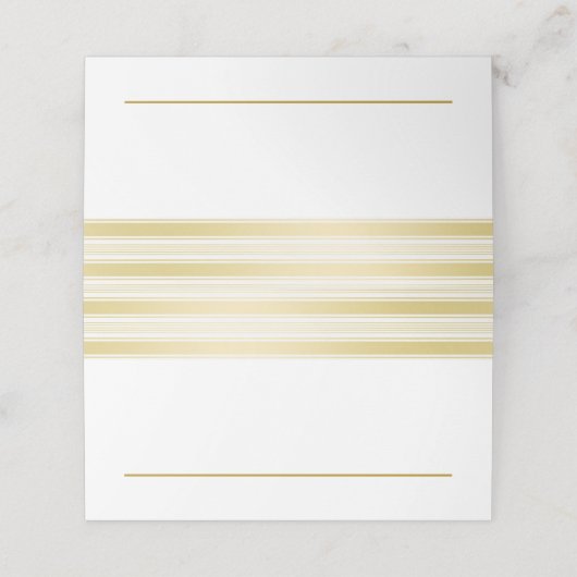Elegante gouden en witte trouw plaatskaartje (Buitenkant ongevouwen)