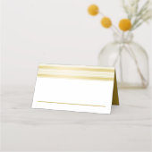 Elegante gouden en witte trouw plaatskaartje (Achterkant)