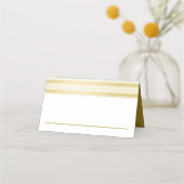 Elegante gouden en witte trouw plaatskaartje (Voorkant)