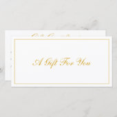 Elegante gouden en witte zakelijke cadeaubon (Voorkant / Achterkant)