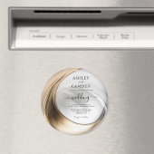 Elegante gouden en zilveren bruiloft uitnodiging magneet (Insitu (Vaatwasser))