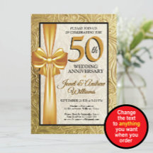 Elegante gouden en zwarte 50ste huwelijksverjaarda