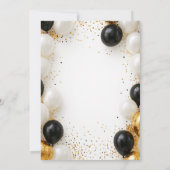 Elegante gouden en zwarte ballon 50e verjaardag ui kaart (Achterkant)