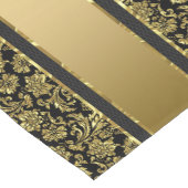 Elegante gouden en zwarte damast & strepen korte tafelloper (Hoek)