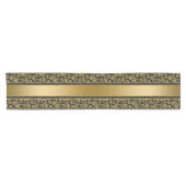 Elegante gouden en zwarte damast & strepen korte tafelloper (Horizontaal)