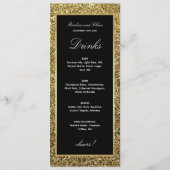 Elegante gouden en zwarte Drink Menu Kaart (Voorkant)