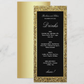 Elegante Gouden en Zwarte Drinkkaart Menu (Voorkant / Achterkant)