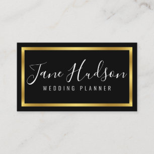 Elegante gouden en zwarte eenvoudige minimalistisc visitekaartje