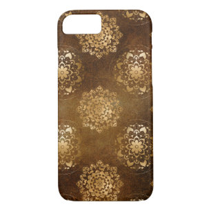 Elegante Gouden en Zwarte Folie Indische Mandala iPhone 8/7 Hoesje