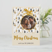 Elegante gouden en zwarte Kaart gepersonaliseerd (Staand voorkant)