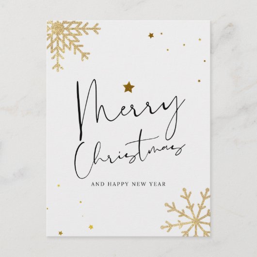 Elegante gouden en zwarte kerst briefkaart (Voorkant)