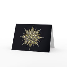 Elegante gouden en zwarte Mandala Blank Note Kaart