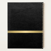 Elegante gouden en zwarte moderne script bruiloft planner (Achterkant)