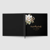 Elegante gouden en zwarte trouwringen bruiloft gastenboek (Volledig)