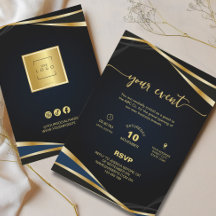 Elegante Gouden en Zwarte Zakelijke Feestelijke Ui