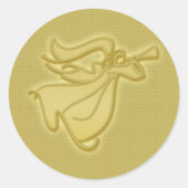 Elegante gouden engel ronde sticker (Voorkant)