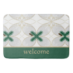 Elegante Gouden Eucalyptus Vakantie Showergordijn Badmat