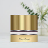 Elegante gouden evenement feest uitnodiging (Staand voorkant)