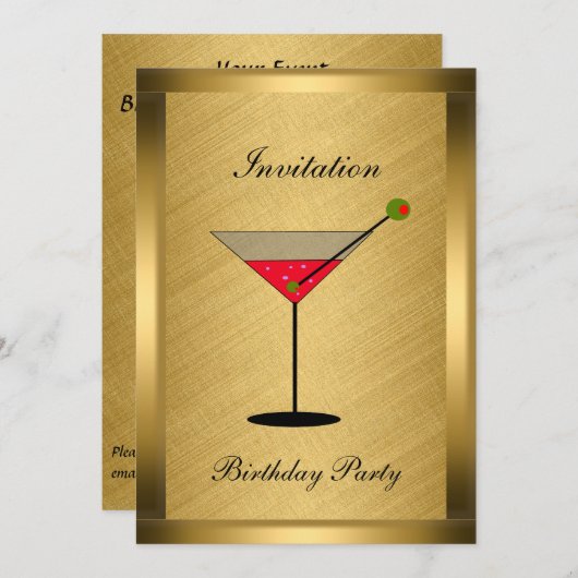 Elegante gouden evenementen uitnodiging (Voorkant / Achterkant)