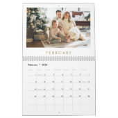 Elegante gouden familie fotocollage kalender (Feb 2026)