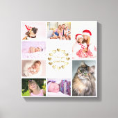 Elegante gouden familiefotocollage Moederdag Canvas Afdruk (Voorkant)