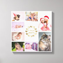 Elegante gouden familiefotocollage Moederdag