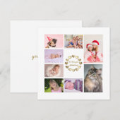 Elegante gouden familiefotocollage Moederdag Feestdagenkaart (Voorkant / Achterkant)
